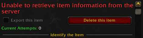 Error caused by an invalid item ID being set